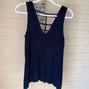 American‎ Eagle ribbed soft sexy burn out tank top small black burnout